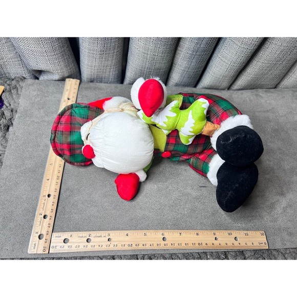 Trendmasters Nylon Santa Claus VTG Plush Lumber Jack Hunting Parachute Plaid 12” - Picture 13 of 13